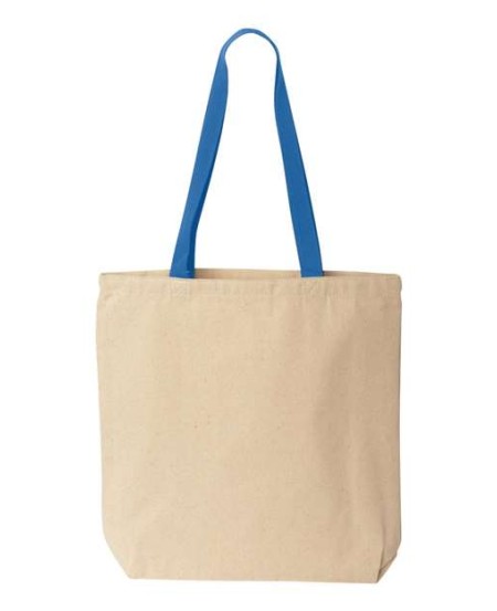 Liberty Bags 8868 Natural Tote with Contrast-Color Handles – 10 oz./yd², 100% cotton canvas | 15
