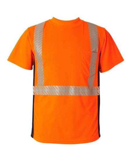 Kishigo 9114-9115 Unisex Premium Black Series Breathable Tape Class 2 T-Shirt – Unisex Short-Sleeve Hi-Vis T-Shirt | M–5XL | ANSI/ISEA 107-2015/2020 Type R Class 2