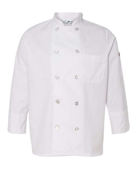 Chef Designs 401 Women's Ten Button Chef Coat - 7 oz. 65/35 Poly/Cotton Twill Soil-Release Double-Breasted Chef Coat | S-3XL