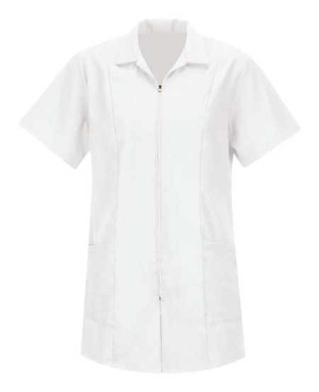 Red Kap KP43 Women's Zip Front Smock – 4.25 oz. 65/35 Poly/Cotton Poplin, Princess Seams, Hip-Length | XS–3XL