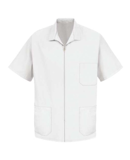 Red Kap KP44 Unisex Zip-Front Smock – 4.25 oz. 65/35 Poly/Cotton Poplin, 3 Patch Pockets | XS–3XL