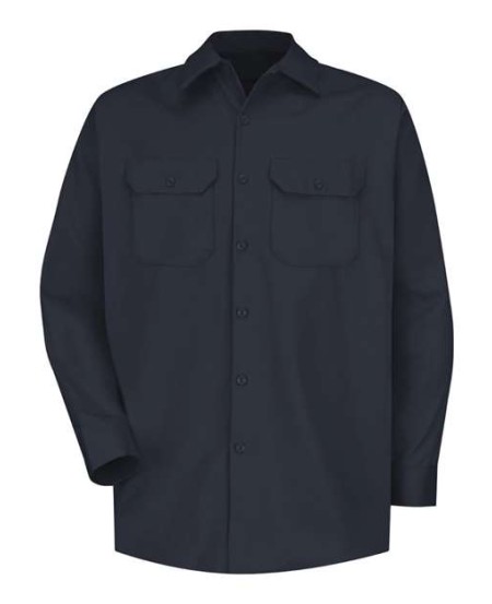 Red Kap SC70 Men's Deluxe Heavyweight Cotton Shirt – 8.5 oz. 100% Cotton Twill, Flap Pockets, Wrinkle-Resistant