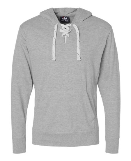 J. America 8231 Unisex Jersey Sport Lace Hooded Pullover – 6.5 oz. Unisex Hooded pullover | S–3XL