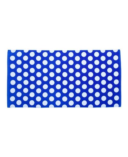 Carmel Towel Company C3060P Polka Dot Velour Beach Towel – 100% Cotton Velour Fiber-Reactive Patterned Towel | 30” x 60”