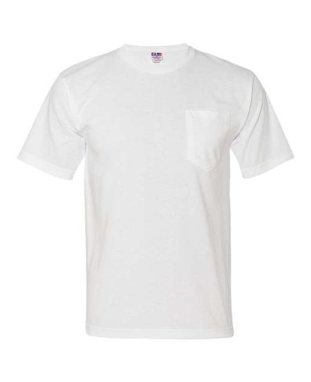 Bayside 5070 Unisex USA-Made Midweight Pocket T-Shirt – 5.4 oz. 100% Cotton Pocket Tee with 1