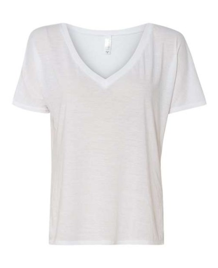 BELLA CANVAS 8815 Women's Slouchy V-Neck Tee – 3.7 oz. 65/35 Poly/Viscose Women's Slouchy V-Neck Short-Sleeve Tee | Multiple Fabric Variations by Color