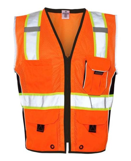 Kishigo 1513-1514 Unisex Premium Black Series Heavy-Duty Vest – Unisex safety vest | M–5XL | ANSI/ISEA 107-2015/2020 Type R Class 2