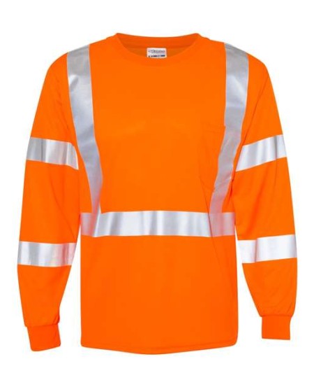 Kishigo 9145-9146 Unisex Long Sleeve Class 3 T-Shirt – Unisex Long-Sleeve Hi-Vis T-Shirt | M–5XL | ANSI/ISEA 107-2015/2020 Type R Class 3