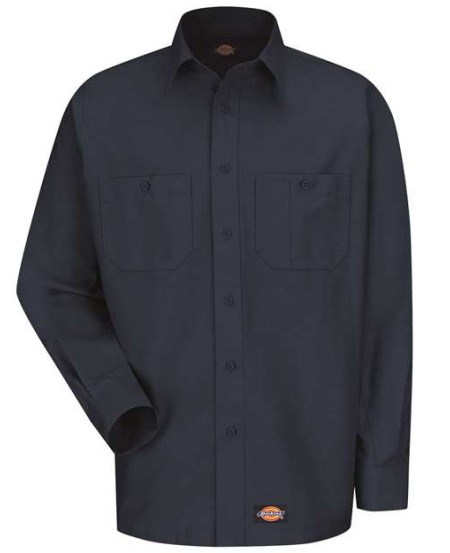 Dickies WS10T Men’s Tall Long Sleeve Work Shirt – 5.25 oz. 60/40 Cotton/Polyester Canvas | Tall Sizing