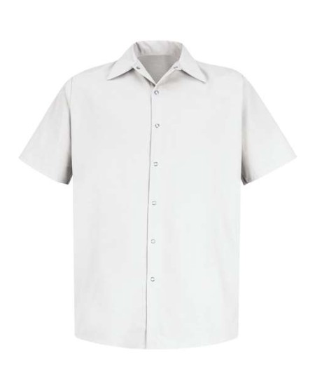 Red Kap SP26 Men's Specialized Short Sleeve Pocketless Work Shirt – 4.25 oz. 65/35 Touchtex, Food Processing