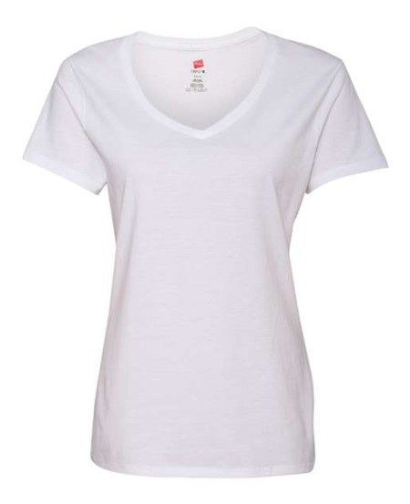 Hanes S04V Women's Perfect-T V-Neck T-Shirt – 4.5 oz. US Grown Ring-Spun Cotton Women's V-Neck | XS–3XL