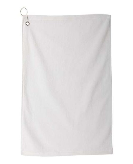 Carmel Towel Company C1518MGH Microfiber Golf Towel – 85/15 Polyester/Polyamide | Dobby Hemmed | Grommet & Hook | 15