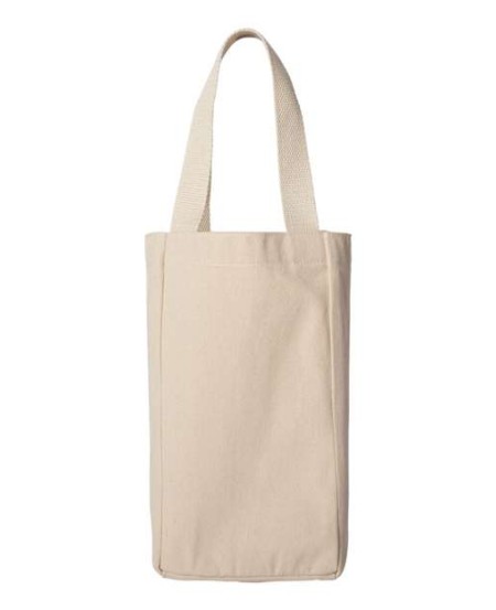 Liberty Bags 1726 Double Bottle Wine Tote – 10 oz./yd², 100% cotton canvas | Two 750mL bottles
