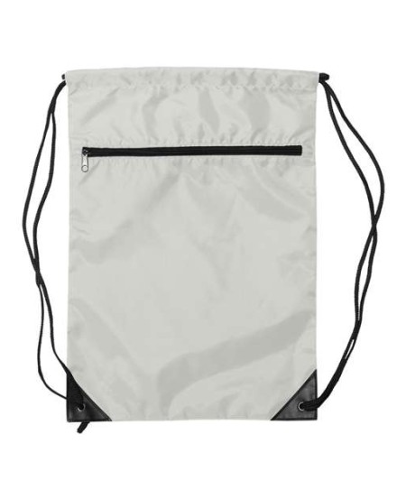 Liberty Bags 8888 Zippered Drawstring Backpack – 210D nylon | Drawstring pack sizing