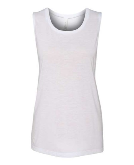 BELLA CANVAS 8803 Women's Flowy Scoop Muscle Tank – 3.7 oz. 65/35 Poly/Viscose Women's Flowy Muscle Tank | Low-Cut Armhole, Curved Hem | Multiple Fabric Variations by Color