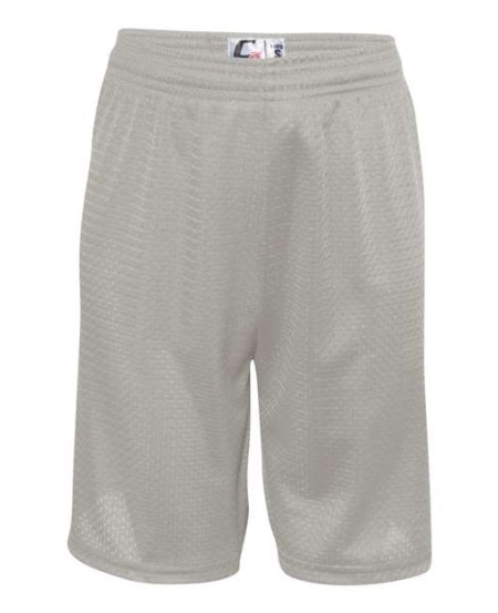 C2 Sport 5209 Youth Mesh Shorts – 3.8 oz. 100% Polyester Mesh + Solid Tricot Liner | No Drawcord | Covered Elastic Waistband