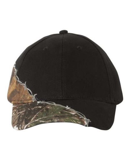 Kati LC4BW Licensed Camo with Barbed Wire Embroidery Cap – Unisex cap (6-panel structured) | One Size Fits Most
