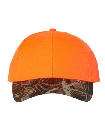 Kati LC25 Solid Crown with Camo Bill Cap – Unisex cap (6-panel structured) | One Size Fits Most