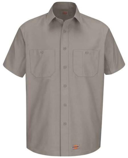 Dickies WS20 Men’s Short Sleeve Work Shirt – 5.25 oz. 60/40 Cotton/Polyester Canvas | Moisture-Wicking | Underarm Gussets