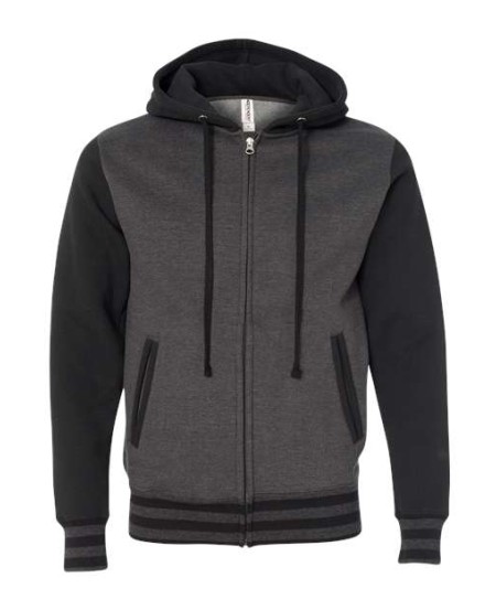 Independent Trading Co. IND45UVZ Unisex Heavyweight Varsity Full-Zip Hooded Sweatshirt – 10 oz. Unisex Full-zip hoodie | XS–3XL