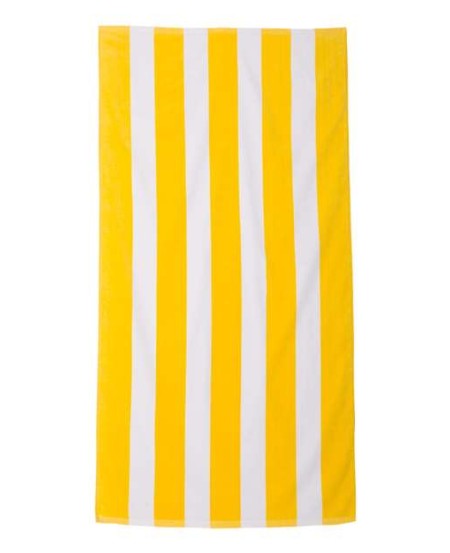 Carmel Towel Company C3060S Cabana Stripe Velour Beach Towel – 100% Cotton Velour Fiber-Reactive Striped Towel | 30” x 60”