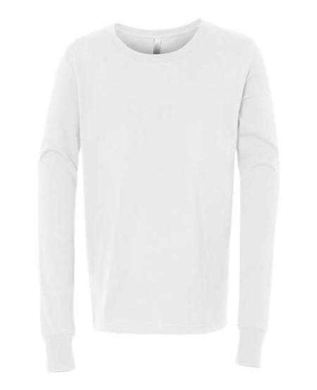 BELLA + CANVAS 3501Y Youth Jersey Long Sleeve Tee – 4.2 oz. Airlume Cotton Retail-Fit Youth Long-Sleeve Tee | S–XL
