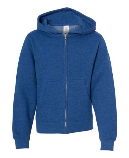 Independent Trading Co. SS4001YZ Youth Midweight Full-Zip Hooded Sweatshirt – 8.5 oz. Youth Full-zip hoodie | S–XL (Youth)