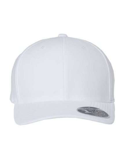 Flexfit 110P 110® Cool & Dry Mini-Piqué Cap – 100% Polyester | Hybrid Technology: Moisture-Management + Water Repellent | Structured Six-Panel Mid-Profile | Permacurv® Visor | D-Ring Hook-and-Loop