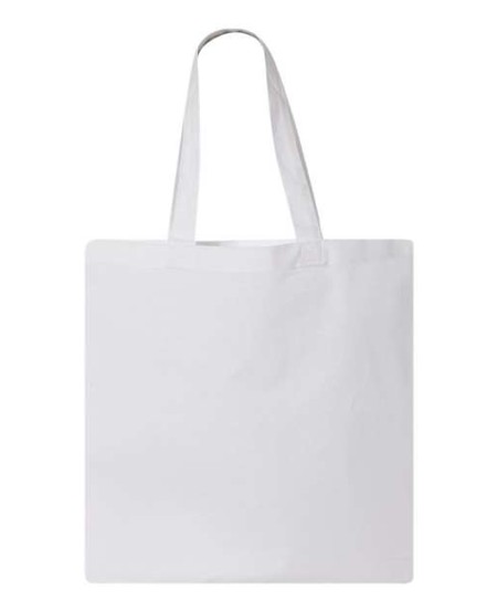 Q-Tees QTB Economical Canvas Tote – 6 oz. 100% Cotton Tote with Self-Fabric Handles | 15