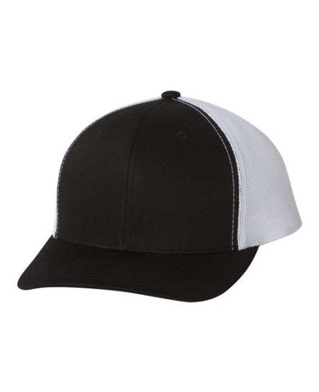 YP Classics 6606 Retro Trucker Cap – 65/35 Polyester/Cotton Six-Panel Mid-Profile Mesh Back Snapback