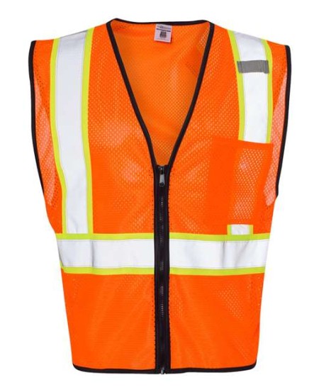 Kishigo 1527-1528 Unisex Economy Contrasting Vest with Zippered Front – Unisex safety vest | S/M–4/5XL (dual sizes) | ANSI/ISEA 107-2015/2020 Type R Class 2