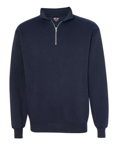 Bayside 920 Unisex USA-Made Quarter-Zip Sweatshirt – 9.5 oz. 80/20 Cotton/Poly Silver Metal Zipper Cadet Collar | S–5XL