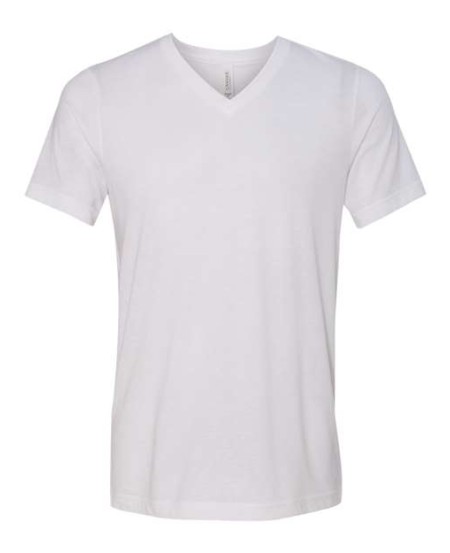 BELLA + CANVAS 3415 Unisex Triblend V-Neck Tee – 3.8 oz. 50/25/25 Poly/Airlume Cotton/Rayon Short-Sleeve V-Neck Tee | XS–2XL