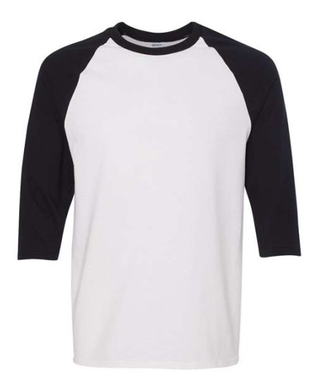 Gildan 5700 Unisex Heavy Cotton® Raglan Three-Quarter Sleeve T-Shirt – 5.3 oz. 100% US Cotton | 3/4 Raglan Sleeves | Rib Cuffs | Classic Fit | Tubular Body | US Cotton Trust Protocol