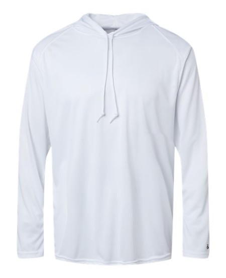 Badger 4105 Unisex B-Core Hooded Long Sleeve T-Shirt – 3.5 oz. 100% Polyester Hooded LS Tee | XS–4XL