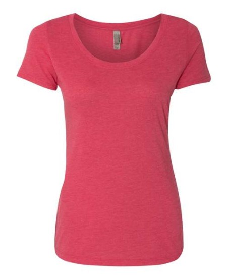 Next Level 6730 Women's Triblend Scoop Neck T-Shirt – 4.3 oz. 50/25/25 Poly/Cotton/Rayon Women's Scoop Tee | S–2XL