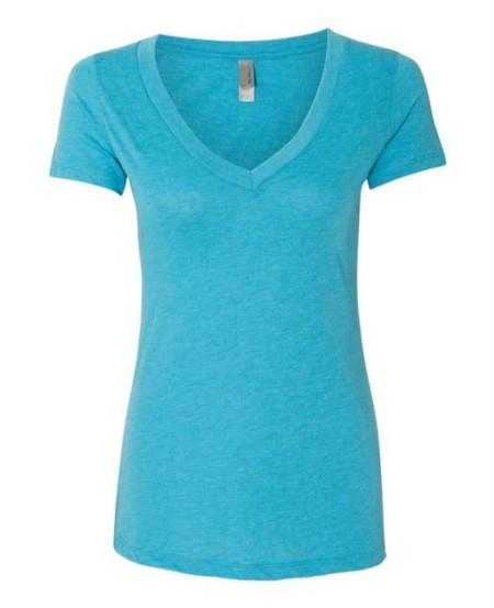 Next Level 6740 Women's Triblend Deep V-Neck T-Shirt – 4.3 oz. 50/25/25 Poly/Cotton/Rayon Women's Deep V Tee | S–2XL