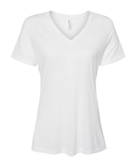 BELLA CANVAS 6415 Women's Relaxed Triblend V-Neck Short Sleeve Tee – 3.8 oz. 50/25/25 Poly/Airlume Cotton/Rayon Relaxed-Fit Women's Triblend V-Neck Tee