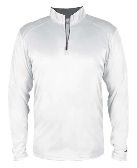 Badger 2102 Youth B-Core Quarter-Zip Pullover – 3.5 oz. 100% Polyester Moisture-Management/Antimicrobial Youth 1/4-Zip Performance Top | XS–XL
