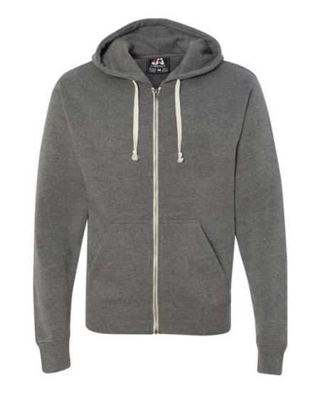 J. America 8872 Men's Triblend Full-Zip Hooded Sweatshirt – 7.5 oz. Men's full-zip hoodie | XS–3XL