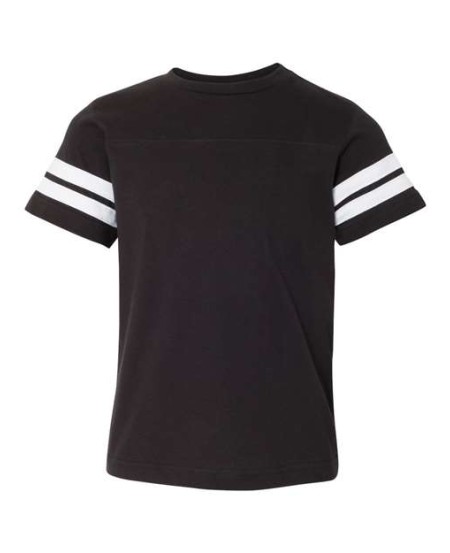 LAT 6137 Youth Football Fine Jersey Tee – Youth 4.5 oz./yd² Short-Sleeve Football T-Shirt | XS–XL (Youth)