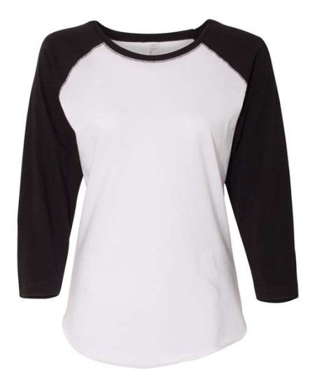 LAT 3530 Women's Baseball Fine Jersey Three-Quarter Sleeve Tee – Women's 4.5 oz./yd² Three-Quarter Sleeve Baseball Tee | XS–3XL