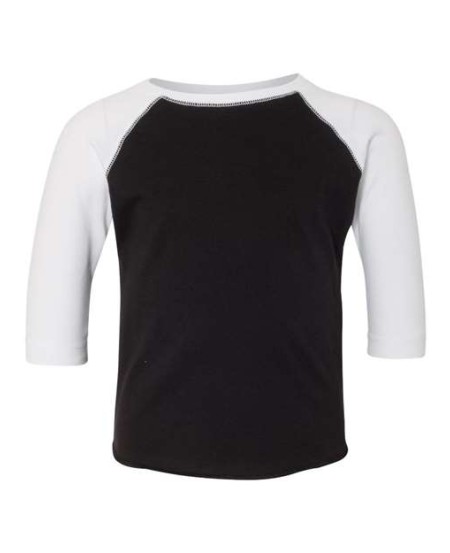 Rabbit Skins 3330 Toddler Baseball Fine Jersey Three-Quarter Sleeve Tee – 4.5 oz. CRSC Cotton | 2T–5/6