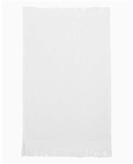Q-Tees T100 Fringed Fingertip Towel – 100% Cotton, Velour/Terrycloth | 11