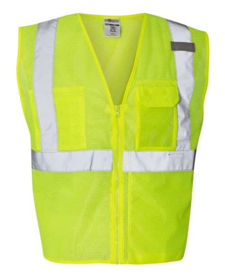 Kishigo 1532 Unisex Clear ID Vest with Zipper Closure – Unisex safety vest | S/M–4/5XL (dual sizes) | ANSI/ISEA 107 Type R Class 2