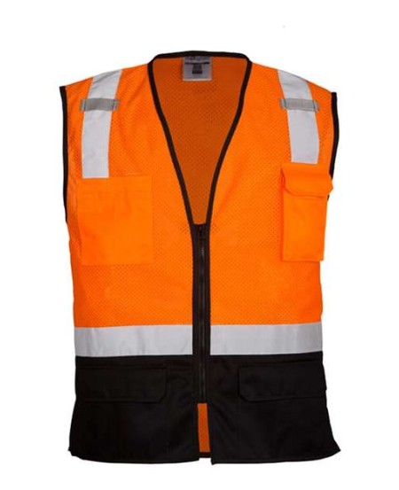 Kishigo 1509 Unisex Black Bottom Mesh Class 2 Vest – Unisex safety vest | S/M–4/5XL (dual sizes) | ANSI/ISEA 107-2015/2020 Type R Class 2