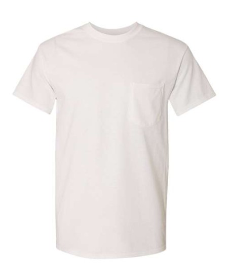 Gildan 5300 Unisex Heavy Cotton® Pocket T-Shirt – 5.3 oz. 100% US Cotton | Left Chest Pocket | Classic Fit | Rib Collar | Taped Neck & Shoulders | US Cotton Trust | OEKO-TEX