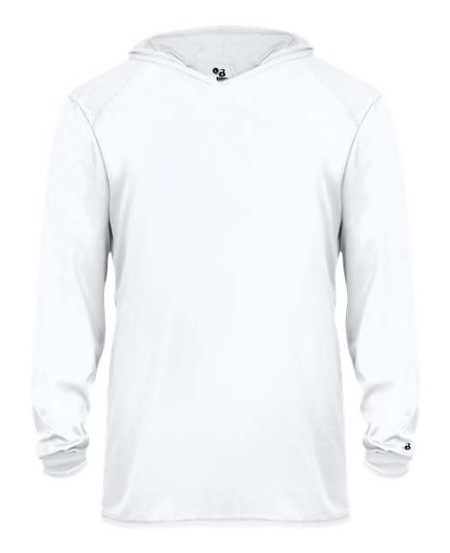 Badger 2105 Youth B-Core Long Sleeve Hooded T-Shirt – 3.5 oz. 100% Polyester Moisture-Management Youth Long Sleeve Hooded Performance Tee | XS–XL