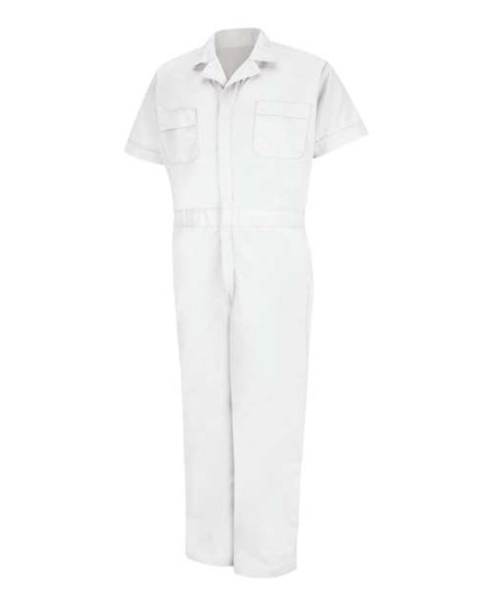 Red Kap CP40 Men's Short Sleeve Speedsuit – 5 oz. 65/35 Poly/Cotton Poplin, Touchtex, Slim Fit | S–3XL