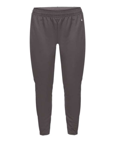 Badger 1576 Women's Trainer Pants – 100% Unbrushed Polyester Moisture-Management Tapered Women's Athletic Pants with 12-Inch Side Zippers | XS–2XL